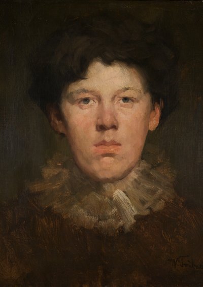 ラフを持つ少年 作： Wilhelm Trübner