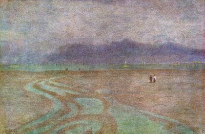 ケープ・ポイントとローマン・ロック灯台のあるサイモンズタウン山脈（カラーリトグラフ） 作： Wilhelm Westhofen