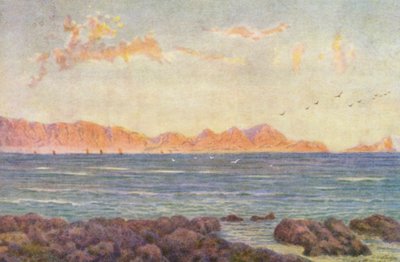 フォルス湾南部とハングクリップ岬（カラーリトグラフ） 作： Wilhelm Westhofen