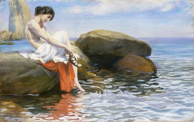 入浴の準備（紙にパステル） 作： Wilhelm Wunderwald