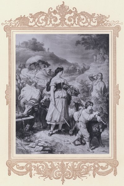 Dorothea And The Emigrants, Hermann And Dorothea (litho) 作： Wilhelm von (after) Kaulbach