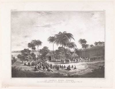 Aankomst van Prins Diepo Black in MagelangLe Prince Diepo Black (オブジェクトのタイトル)Atlas Memoirs on the War of the Island of Java 1825 to 1830 (series title) 作： Wilhelmus van Groenewoud