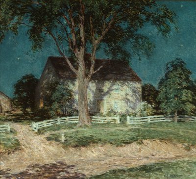 オールド ホームステッド コネチカット 作： Willard Leroy Metcalf