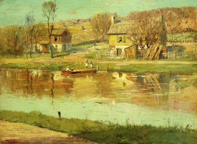 水の反射、c.1895-1919 作： Willard Leroy Metcalf