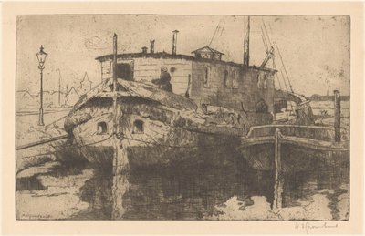 ハーグのLaakhaven 作： Willem Adrianus Grondhout (signed by artist)