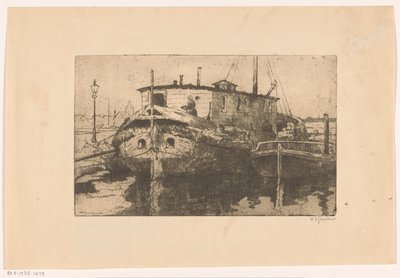 ハーグのLaakhaven 作： Willem Adrianus Grondhout (signed by artist)