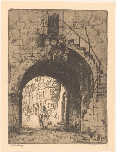 Rothenburg (オブジェクトの元のタイトル) 作： Willem Adrianus Grondhout (signed by artist)