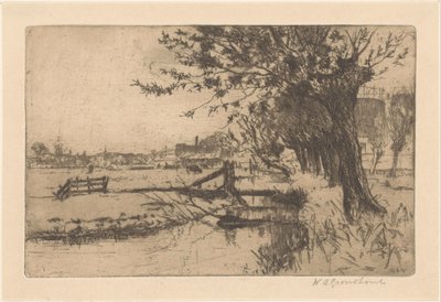ハーグのビンクホルストにある市営ガス工場の溝 作： Willem Adrianus Grondhout (signed by artist)