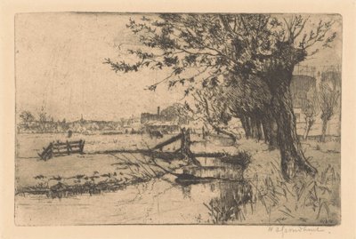 ハーグのビンクホルストにある市営ガス工場の溝 作： Willem Adrianus Grondhout (signed by artist)