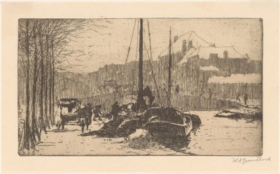 Snow in the City (原題) 作： Willem Adrianus Grondhout (signed by artist)