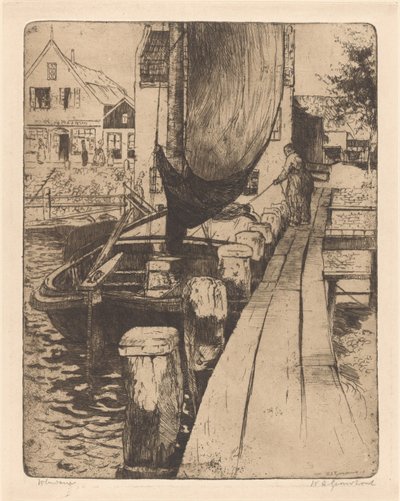 Volendam (オブジェクトの元のタイトル) 作： Willem Adrianus Grondhout (signed by artist)