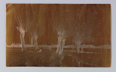ハーグの Binckhorstlaan の溝の柳 作： Willem Adrianus Grondhout (signed by artist)