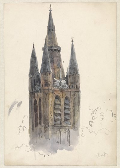 デルフトの教会の塔 作： Willem Anthonie van Deventer
