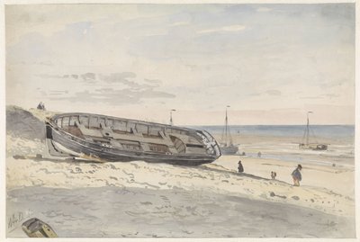 ビーチでのボート遊び 作： Willem Anthonie van Deventer