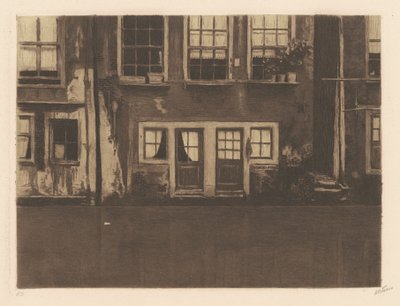 Oudezijds Achterburgwal、中央に 2 つのドア [The Oudezijds Achterburgwal、中央に 2 つのドア] 作： Willem Arnold Witsen