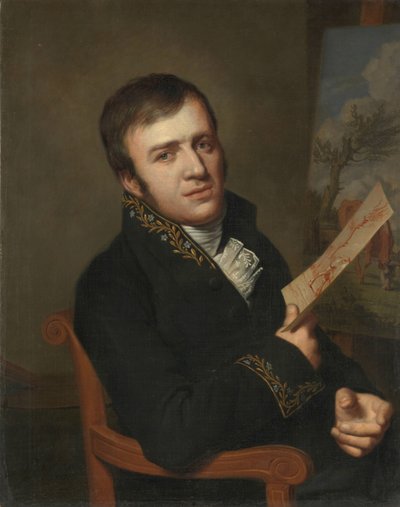 Jan (Baptist) Kobell II (1778-1814)、画家、王立科学、文学、美術のメンバーの制服を着た 作： Willem Bartel van der Kooi