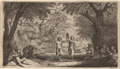 中央で踊っているカップルとバッカナル 作： Willem Basse