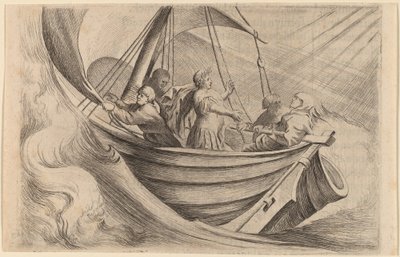 嵐の海を渡るシーザー 作： Willem Basse