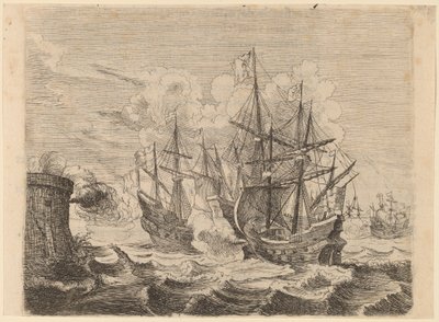 ジブラルタルでのスペイン艦隊に対するヘームスケルクの勝利 作： Willem Basse