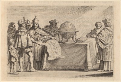 1634年、スペインとポルトガルの間で行われた地球の分割。 作： Willem Basse