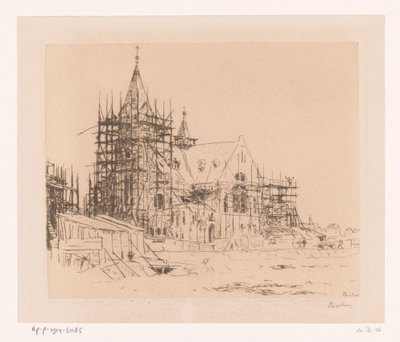 建設中の教会（原題） 作： Willem Bastiaan Tholen (signed by artist)