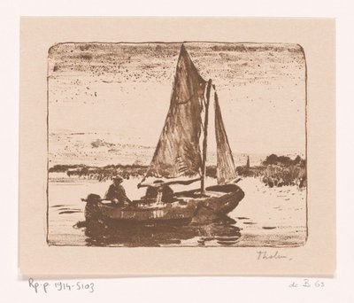 帆船の男 船（原題） 作： Willem Bastiaan Tholen (signed by artist)