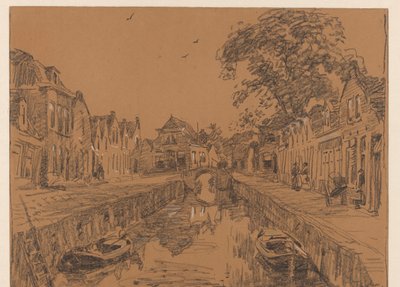 古い家々が並ぶ運河 作： Willem Bastiaan Tholen