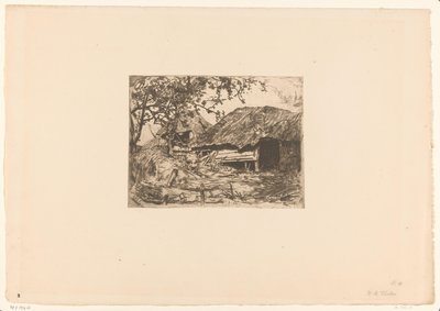 藁葺きの納屋、その前は干し草の中のイノシシ ポークシャック（原題） 作： Willem Bastiaan Tholen