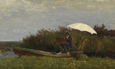 ポール・ガブリエルは船で働いています。 1882 作： Willem Bastiaan Tholen