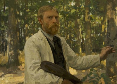 森の中の自画像、1895 年。 作： Willem Bastiaan Tholen