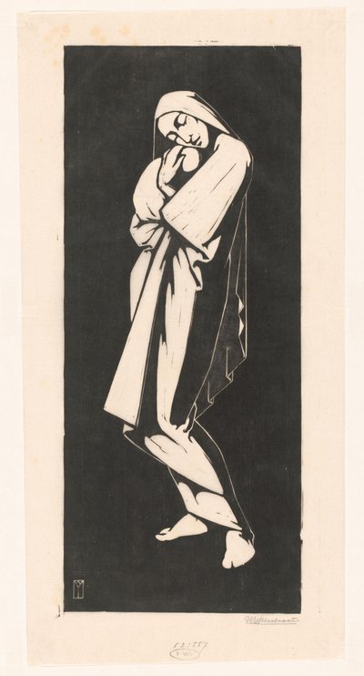 子供を持つ女性 作： Willem Bernardus IJzerdraat (signed by artist)