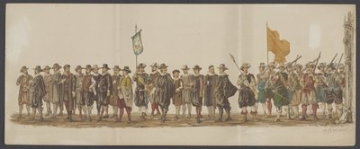 1862 年のデルフト行列、第 7 グループと第 8 グループ デルフトのロイヤル アカデミーの第 4 ラストラム - Ao。 1862年 - 衣装を着たオプトグト (オブジェクトのシリーズタイトル) 作： Willem Bernardus IJzerdraat