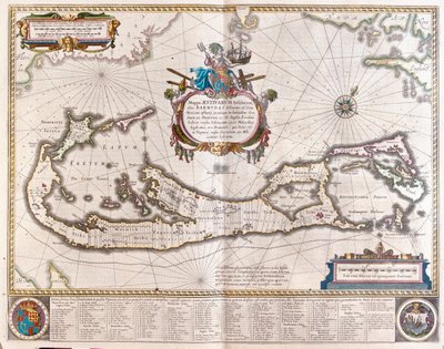 バミューダ（アムステルダム、ウィレム・ブラウ著『Theatrum Orbis Terrarum, sive Atlas Novus』所収 作： Willem Blaeu