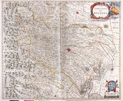 イタリア・ボローニャ、アムステルダム、ウィレム・ブラウ作「Theatrum Orbis Terrarum, sive Atlas Novus」所収 作： Willem Blaeu
