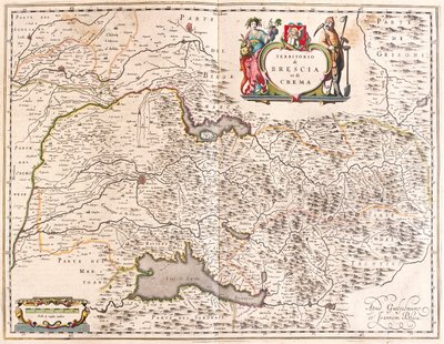 アムステルダム、ウィレム・ブラウ作「Theatrum Orbis Terrarum, sive Atlas Novus」所収、イタリア、クレマ、ブレシア 作： Willem Blaeu