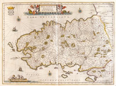 アムステルダム、ウィレム・ブラウ著『Theatrum Orbis Terrarum, sive Atlas Novus』所収のブルターニュ。 作： Willem Blaeu