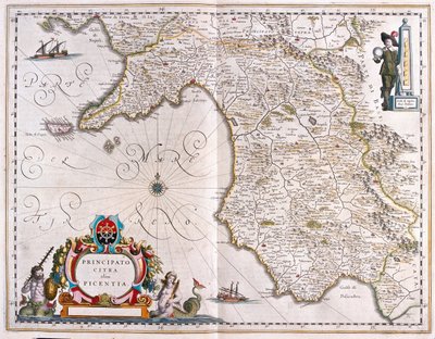 ウィレム・ブラウ作「Theatrum Orbis Terrarum, sive Atlas Novus」（アムステルダム）所収のイタリア、カンパニア地方 作： Willem Blaeu