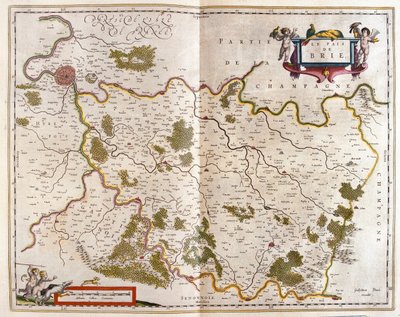 カントン・ド・ブリー、アムステルダム、ウィレム・ブラウ著『Theatrum Orbis Terrarum, sive Atlas Novus』所収 作： Willem Blaeu