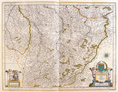 アムステルダム、ウィレム・ブラウ作『Theatrum Orbis Terrarum, sive Atlas Novus』所収のシャンパーニュ。 作： Willem Blaeu