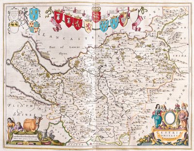チェスター、アムステルダム、ウィレム・ブラウ著『Theatrum Orbis Terrarum, sive Atlas Novus』所収 作： Willem Blaeu