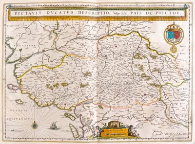 ナントとロシェルの海岸線と都市（アムステルダム、ウィレム・ブラウ作『Theatrum Orbis Terrarum, sive Atlas Novus』所収 作： Willem Blaeu