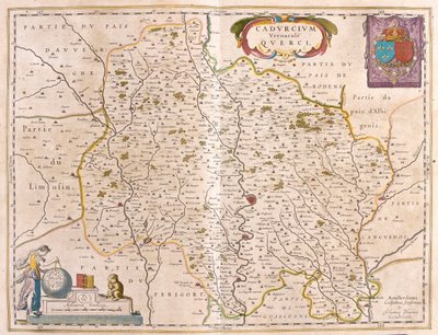 アムステルダム、ウィレム・ブラウ著「Theatrum Orbis Terrarum, sive Atlas Novus」所収、ロット川、ラングドック、ケルシー県 作： Willem Blaeu