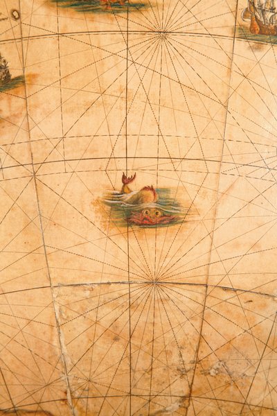地球儀からの海の怪物の詳細、1645-48 作： Willem Blaeu