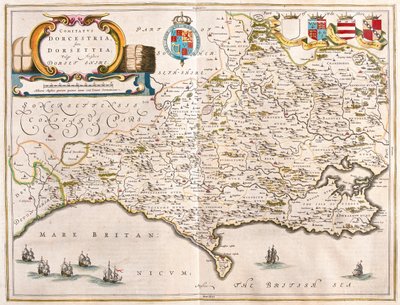 ドーチェスター（ドーセット州）、ウィレム・ブラウ著『Theatrum Orbis Terrarum, sive Atlas Novus』所収、アムステルダム 作： Willem Blaeu
