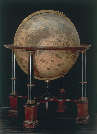 Willem Blaeu氏がアムステルダムで制作した地球儀。 作： Willem Blaeu
