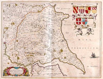 ウィレム・ブラウ著「Theatrum Orbis Terrarum, sive Atlas Novus」（アムステルダム）所収のヨークシャー東乗馬。 作： Willem Blaeu