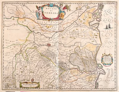 イタリアのフェラーラ、アムステルダムのウィレム・ブラウ作「Theatrum Orbis Terrarum, sive Atlas Novus」所収 作： Willem Blaeu