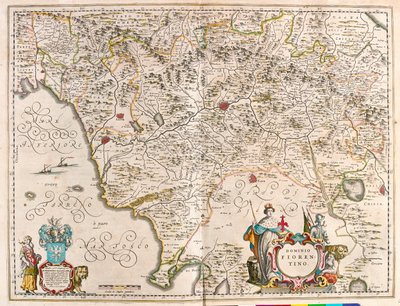 イタリア、フィレンツェ、アムステルダム、ウィレム・ブラウ作「Theatrum Orbis Terrarum, sive Atlas Novus」所収 作： Willem Blaeu