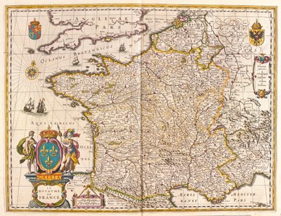 フランス、アムステルダム、ウィレム・ブラウ著『Theatrum Orbis Terrarum, sive Atlas Novus』所収 作： Willem Blaeu