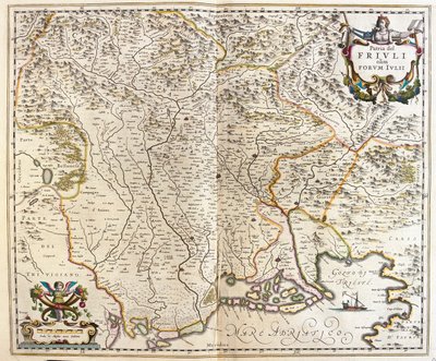 イタリア、フリウリ・ヴェネツィア・ジュリア州、アムステルダム、ウィレム・ブラウ作「Theatrum Orbis Terrarum, sive Atlas Novus」所収 作： Willem Blaeu